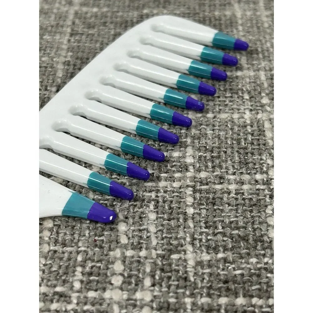 Vintage 90s Detangler‎ Hair Comb Styling NOS White Twice Dipped Wide Tooth 8.5